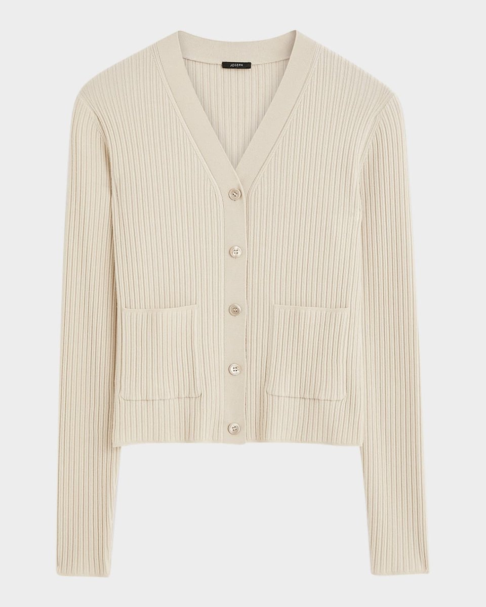 Ribbed Merino Wool Cardigan